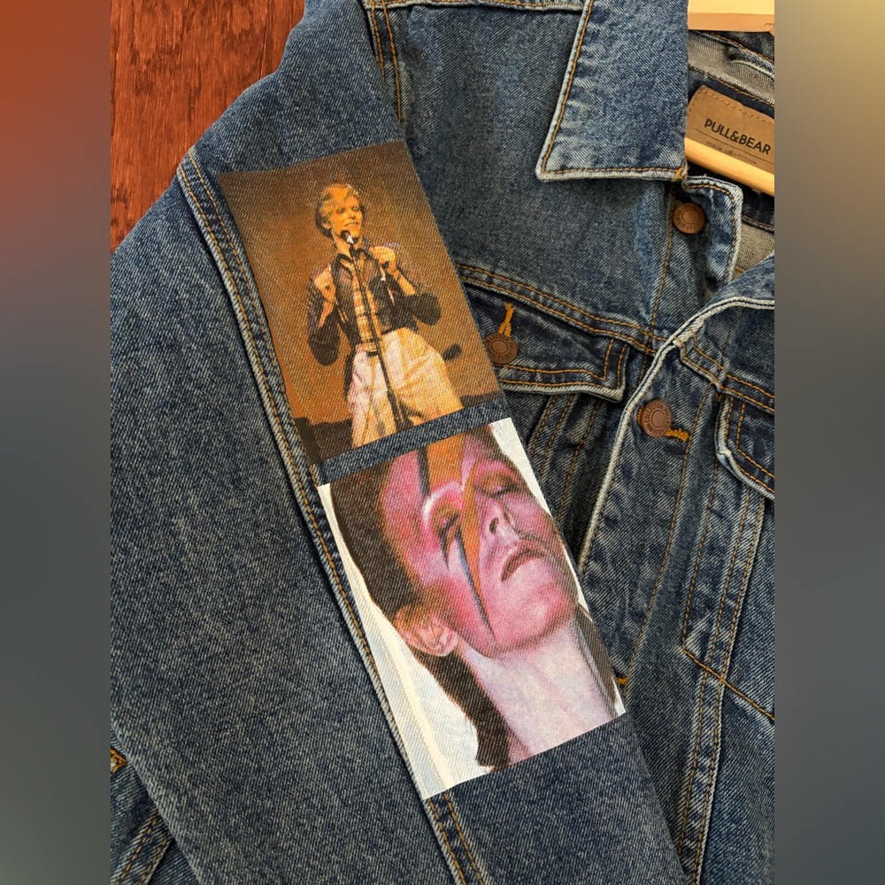 David Bowie handmade / upcycled Denim Jacket - Picture 9 of 14